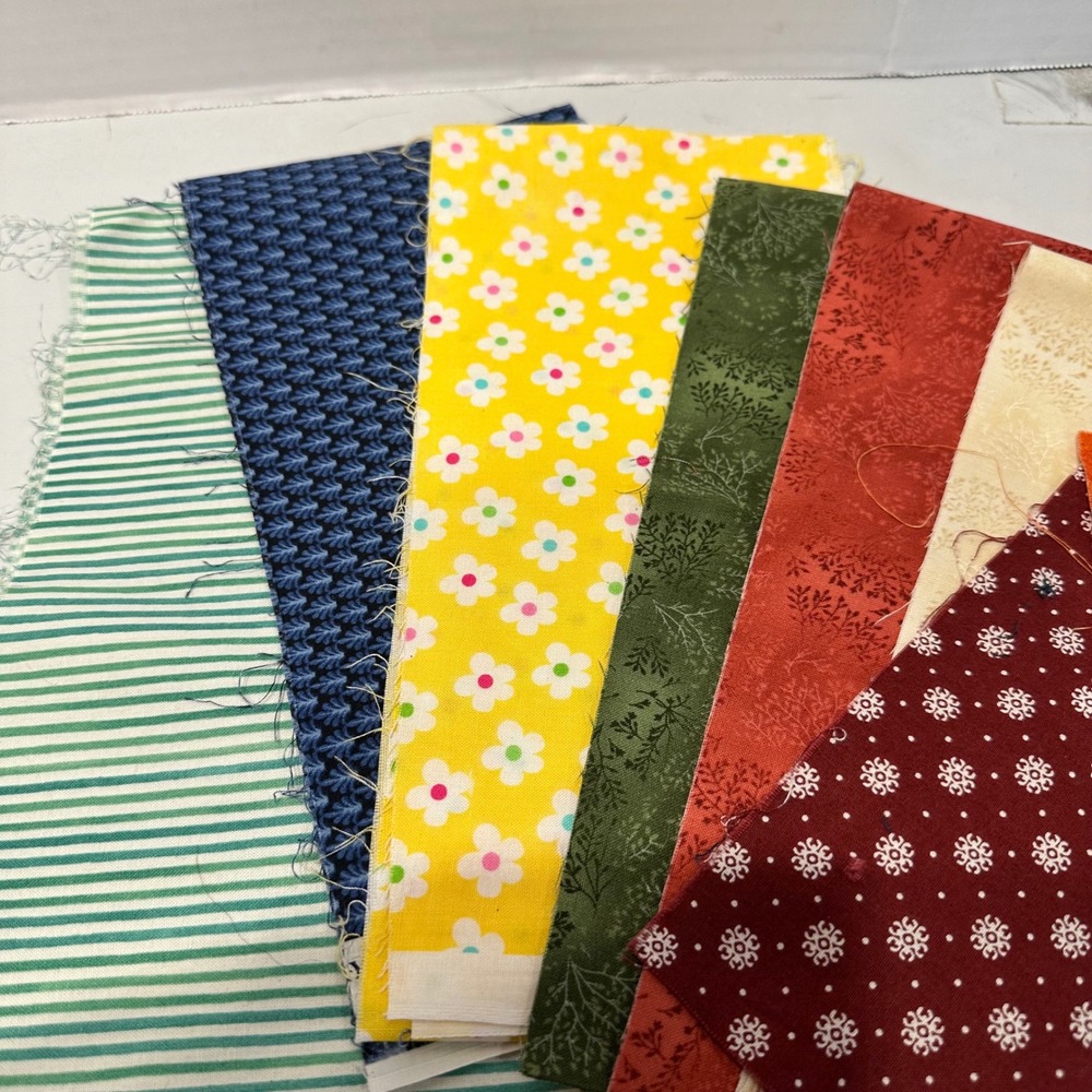 Assorted Cotton Fabric Scraps Remnants Bundle Quilting Floral Stars strips - Picture 3 of 7